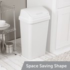Sterilite 13 Gallon Kitchen Trash Can Swing Top Lid Plastic Garbage Bin White1