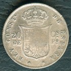 1884 Spanish Philippine Alfonso Xii 20 Centimos Silver Coin 