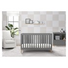 Delta Children Essex 4-in-1 Convertible Baby Crib Grey Natural Legs