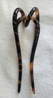 Antique Victorian Gold Pique Double Prong Hair Pick Hair Comb 5   5 8  Long 
