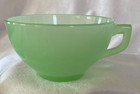 Vintage New Martinsville  Jade Teacups Set Of 3 Uranium Glass
