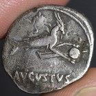 Emperor Augustus Capricorn Denarius Ancient Roman Empire Silver Coin 18bc Toning