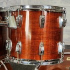 Used Vintage Ludwig 5pc Drum Set Mahogany Stain W double Tom Stand - Fair