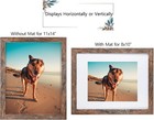 Rustic Brown Picture Frame With White Mat Distressed Wood Look Photo Display
