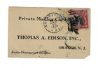 1929 Edison Radio Guarantee Application Private Mailing Postcard 3213