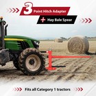 3 Point Hay Bale Spear Trailer Hitch Receiver W gooseneck Ball For Cat 1 Tractor