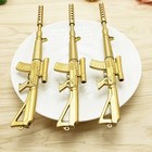 Creative Rifle Shape Black Ink Ballpoint Pen Stationery Office Ball Point Gold