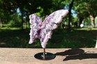 5 2   A Pair Natural Dream Amethyst Butterfly Wing Reiki Crystal Skull Decor
