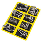 8pcs Metal Wire Puzzle Iq Brain Teaser Set Mind Game Toy Adults Kids - New