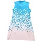 Tail Womens Blue White Geometric Sleeveless Golf Dress Quarter Zip Pockets M