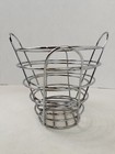 Lot Of 2 Round Chrome Wire Baskets 7  Fruit Vegetable Bowl Golf Ball  Egg Gather