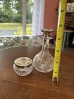 Exquisite Enamel Guilloche And Sterling Silver Set   vanity Jar   Perfume Bottle
