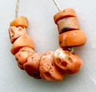Antique Natural Small Salmon Coral Beads Collected From Nigeria  African Trade 9