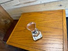 Vintage Faceted Crystal Perfume Bottle Pink Stopper Art Deco Vanity