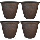 15 25 In Anjelica Unbreakable Polyresin Planter - Rust - Set Of 4 By Sunnydaze