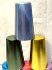 6 Vtg Mcm Anodized Aluminum Tumblers Drinking Glasses Pink Aqua Lavender Green