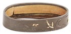 Antique Japanese Shakudo Fuchi Landscape Sword Fitting Tsuka Koshirae Samurai