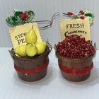 Vintage 1982 Kurt S Adler Pears Cranberries Bushel Baskets Christmas Ornaments