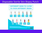 New 10 30 50 100pcs Disposable Sterile Skin Biopsy Punch Dermal Punch 1mm   10mm