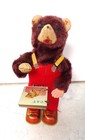 Vintage 1960s Cubby The Reading Bear Mechanical Wind-up Tin Litho Toy Japan