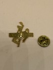 Wyoming Souvenir Pin Vintage Pinback Cowboy Rodeo Bucking Bronco Goldtone