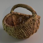 Vintage Antique French Hand Woven Buttocks Gathering Basket Primitive Hardwood