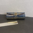 Vintage Italian Lipstick Case Holder Mirror Blue Black Gold Made In Italy