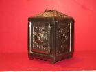 Coin Deposit Combination Safe Bank Grey Iron Cast Iron Toy Angels Grapes Antique