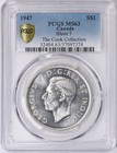 Canada  1947 George Vi Dollar  Blunt 7  Pcgs Ms 63  65 595  Mintage  Key Date 