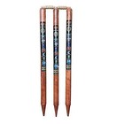 Sports Cricket Stumps Set    3 Wooden Wickets With 2 Bails   Durable Brown Cricket