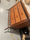 British Colonial Faux Tortoise Bamboo And Grass Cloth Chest Of Drawers