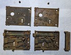 Two Working Antique Iron Door Locks- Surface Mounted- Ornate And Heavy