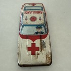 Lucky Toy Friction Ambulance 1960s Japan Vintage Tin Toy Trade Mark Japan