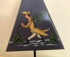 Peter Ompir Style Tole Painted Man Carrying Xmas Tree Primitive Folk Art Onstand