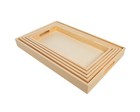 Wooden Nested Serving Trays - Set Of 5 Unfinished Rectangle Trays With Handles