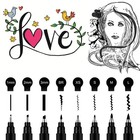 Calligraphy Pen Set Brush Pens Beginners Markers Black Archival Ink Lettering