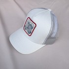 Lucky Brand White Gray Adjustable Mesh Back Trucker Hat Men   s One Size Solid
