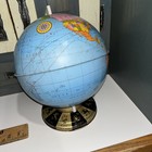 Vintage Metal World Globe 12    Tall Zodiac Signs On Base Sh
