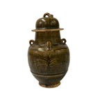 Chinese Ware Brown Glaze Pattern Ceramic Jar Vase Display Art Ws3021