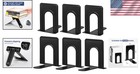 Metal Bookends     Elegant Non-skid Design  5 7x6 5 In  Multi-use Set Of 6