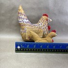 Set Of 2 Vintage Fabric Stuffed Rooster Hen Chick Decor Country Farmhouse