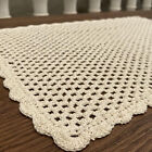 12 x17  Vintage Hand Crochet Lace Doily Rectangle Table Runner Mat Dresser Scarf