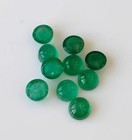 Natural Vivid Green Emerald Round Cabochon 5 Mm Loose Gemstone For Jewelry 5 Pc