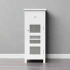 Bathroom Floor Freestanding Cabinet Glass Door Drawer White