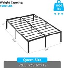 Queen Metal Platform Bed Frame mattress Foundation Bed Base heavy Duty Steel