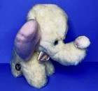 1970s Eden Toys 8  Plush White Elephant Musical Windup Toy Vintage