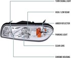 1987-1993 Ford Mustang Factory Replacement All-in-one Headlights Pair Chrome