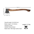 32 4 Inch Professional Wood Splitting Axe  Wood Chopping Axe With Hickory Woo   