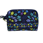 Vera Bradley Small Cosmetic Bag Indigo Pop Blue Floral Pattern 10107-126 Nwt