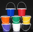 6  80 Ounce Plastic Buckets Handles Lids Made In Usa Lead Free No Bpa Non Toxic